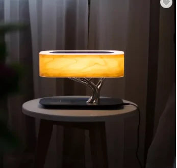 Tree Table Lamp with Wireless Charger and Bluetooth Speaker